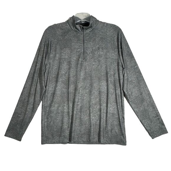 Under Armour‎ Shirt Mens Medium Gray Printed Quarter Zip Gym Workout Athleisure - Picture 1 of 9